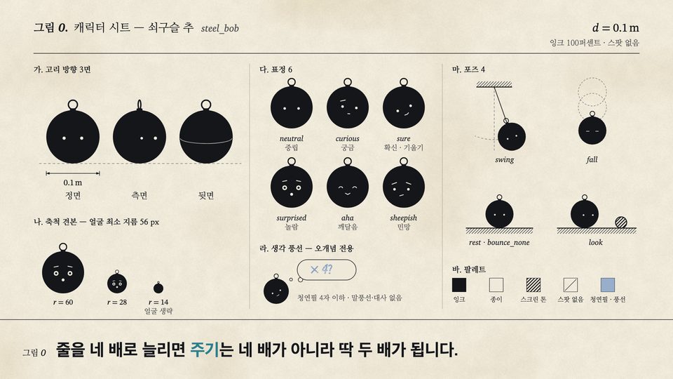 쇠구슬 추 캐릭터 시안 시트
